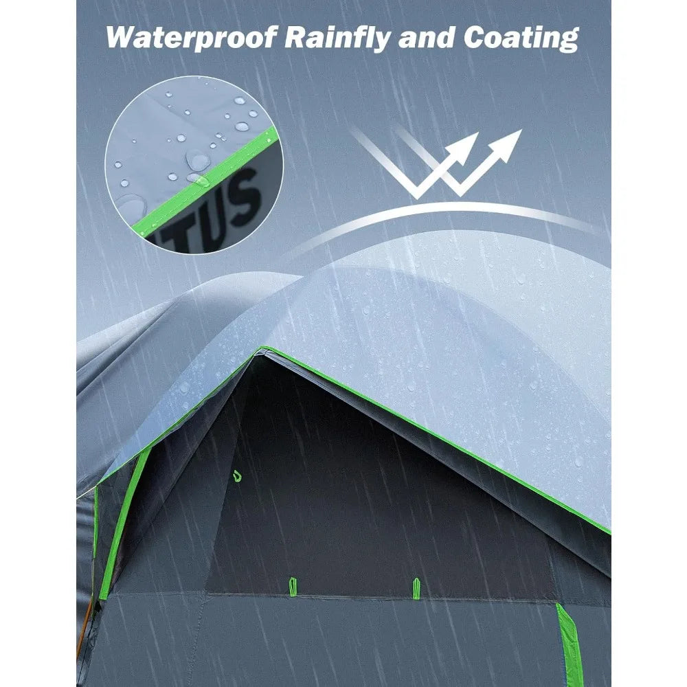 Camping SUV Tent with Rainfly, Double Door Car Tent featuring Aluminum Poles and Waterproof SUV Tailgate Tent