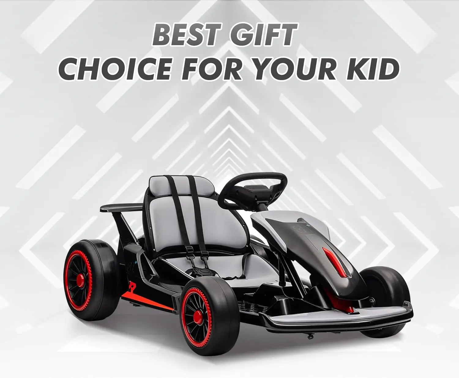 Go Kart, Electric Drift Kart Car with 24V 7Ah Outdoor Ride On Toy 2 * 200W Motor, 8.1 MPH, LED Lights 6-12 Years