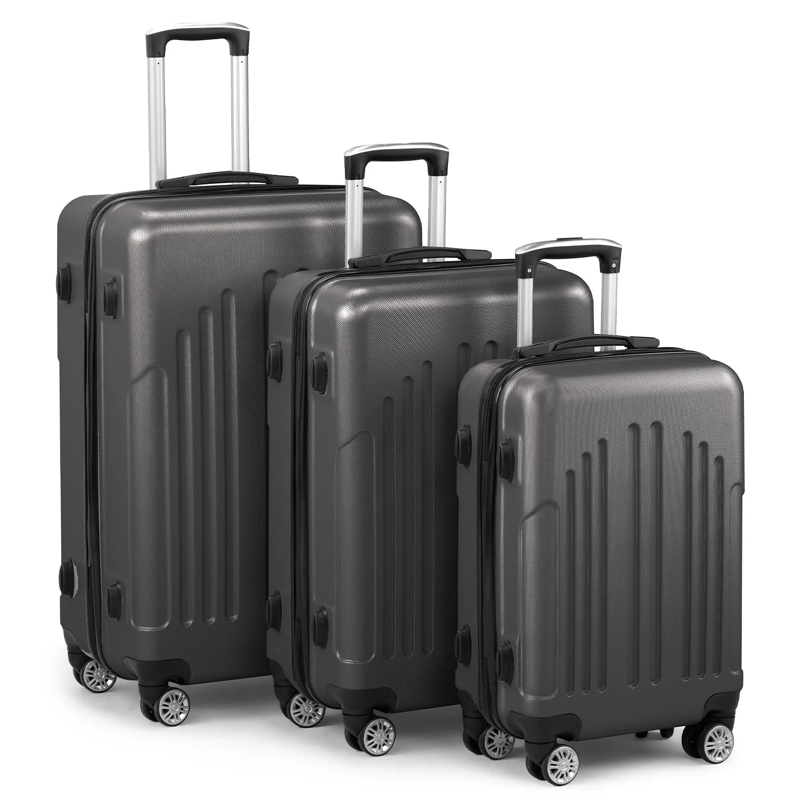 Luggage Set of 3,ABS+PC Hardside Suitcase Sets with TSA Lock 4 Spinner Wheels,Lightweight Trolley Travel Case for Carry On Check