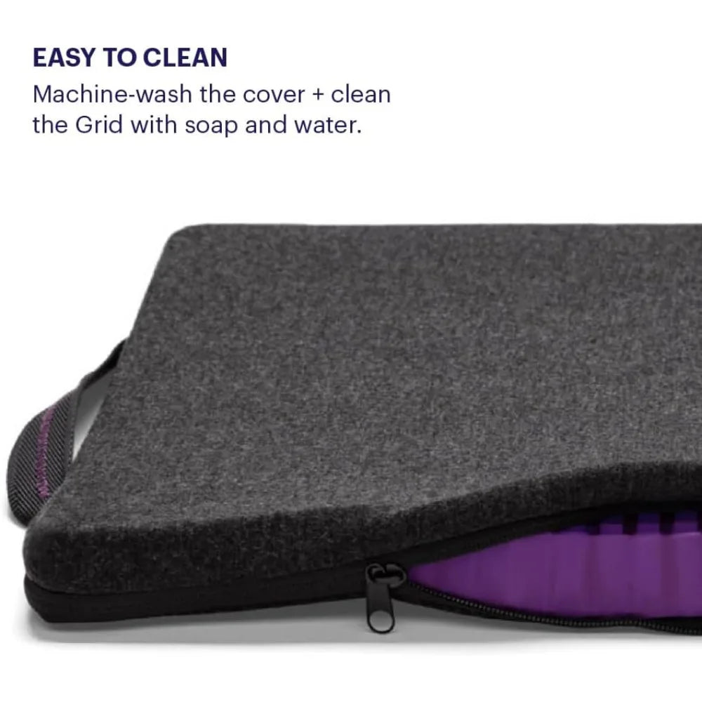 Royal Purple Seat Cushion - Car and Office Chair Support - Neutral Temperature Grid Cushion