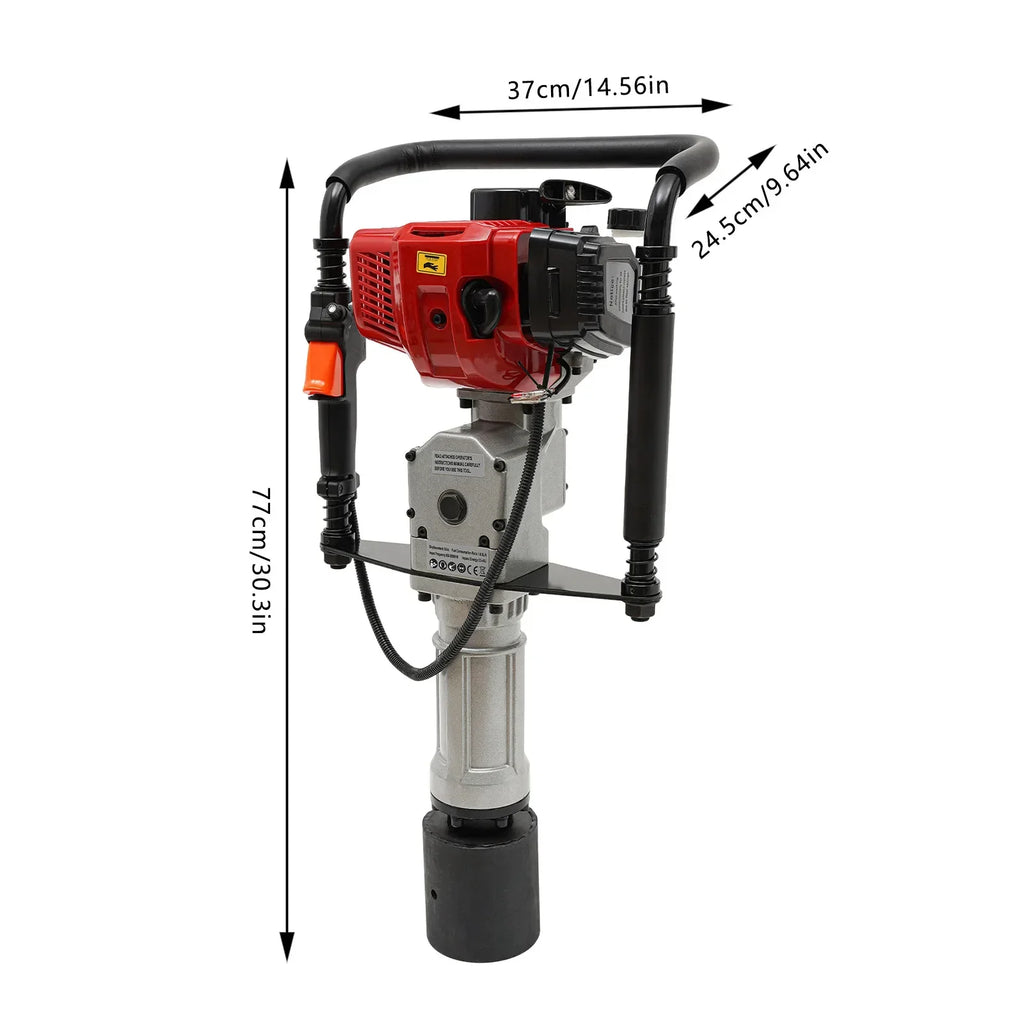 Gas Powered T-Post Driver 52CC Fence & Farm Push Pile Air Cooling & Hand Pull Start