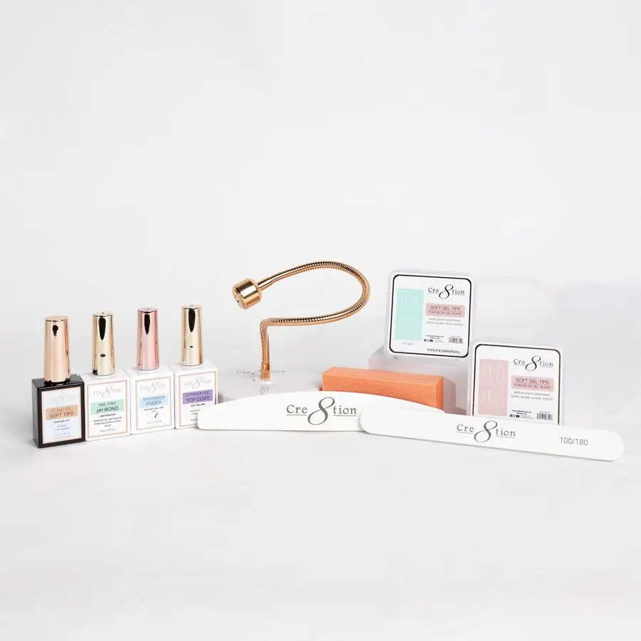 Soft Tips Starter Kit, Complete Gel Soft Tip Extension Set with Lamp, Gels amp Tools