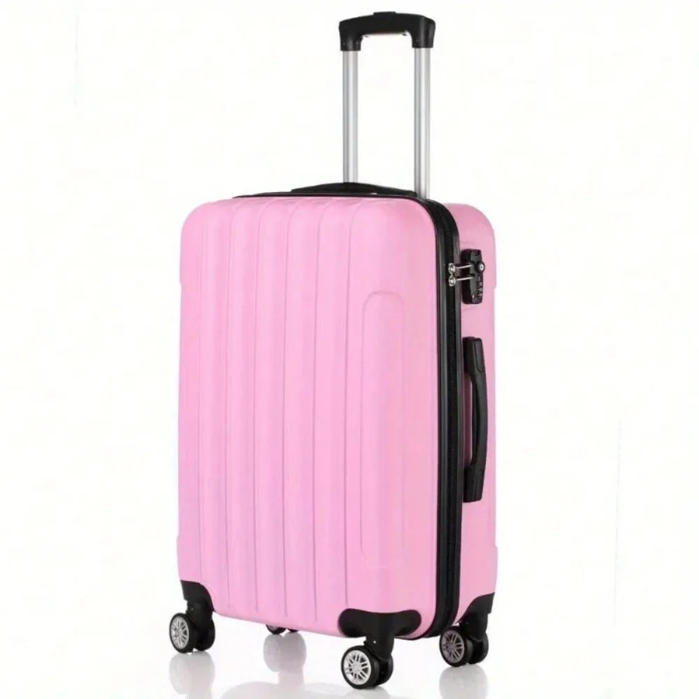 3Pcs Spinner Luggage Set Travel Rolling Suitcase Trolley Case 20/24/28 inch Pink