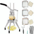 Professional Vegetable Chopper with Stainless Steel Blades, Manual Potato Slicer for Kitchen Use, Includes 3 Replacement Blades