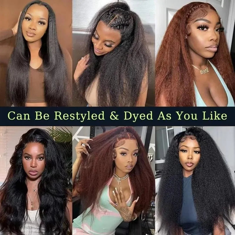 Luxury Kinky Straight Real Full Lace Human Hair Wigs HD Full Lace Wigs Part Anywhere Full Lace Wig Breathable Full Scalp Wig