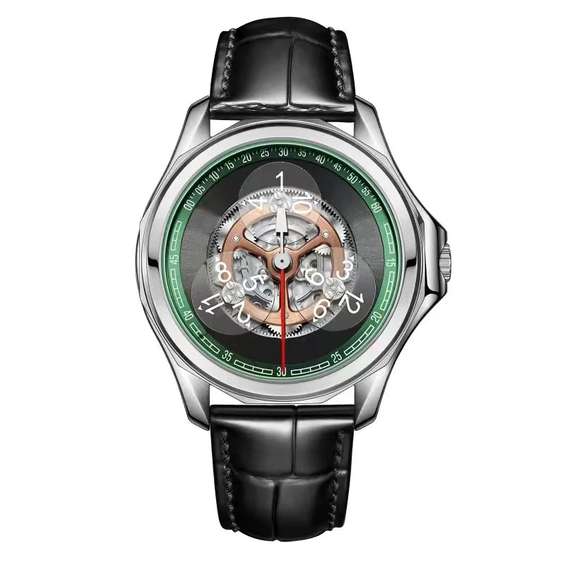 OBLVLO men's watch Star Creative Fully automatic mechanical watch Men's watch Skeletonized fashionable and trendy wristwatch men