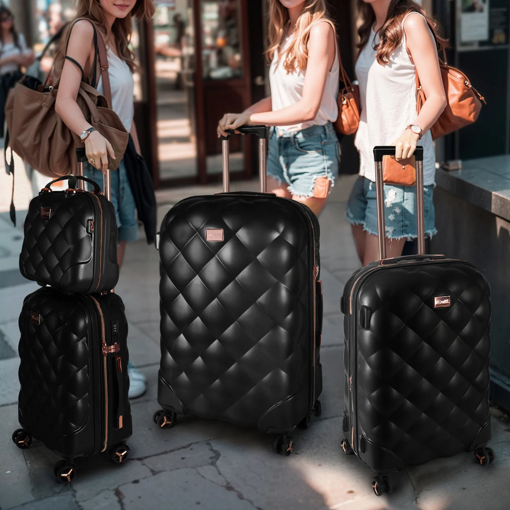 Luggage Sets 4 Pieces PP  Hard Shell Lightweight Expandable Suitcase Set with Spinner Wheels & TSA Lock ,14in 20in 25in 29in