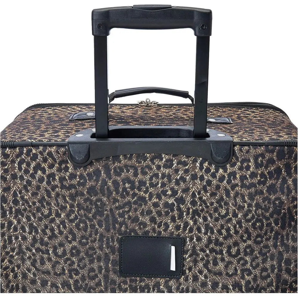 Leopard Print Rockland Jungle 4-Piece Luggage Set: 14, 19, 24, 28