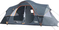 10-Person Family Camping Tent, Easy Setup, Waterproof, 2 Rooms, Large Mesh Windows for Ventilation