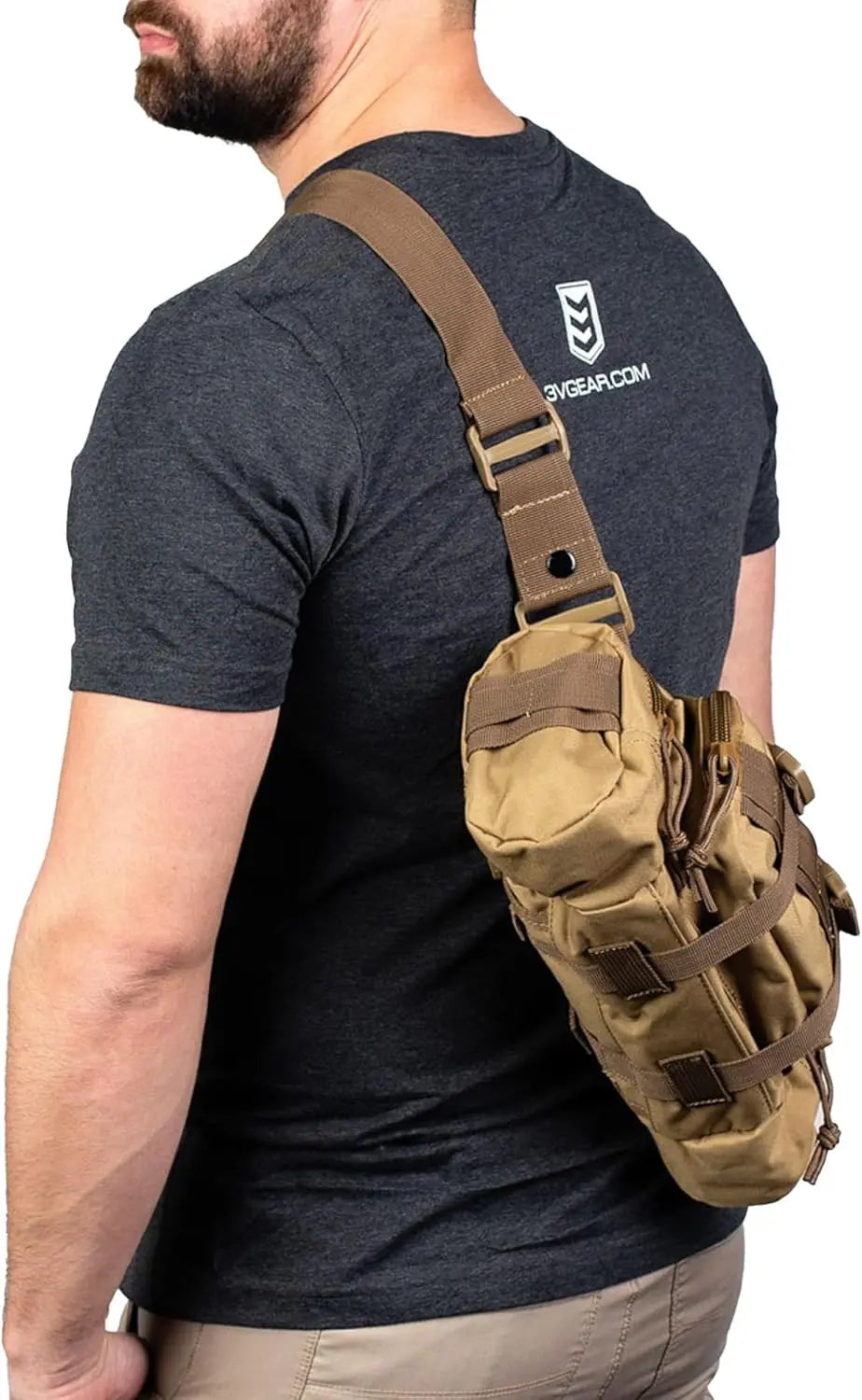 Rapid Deployment Sling Pack - Tactical Cross Body EDC Bag, Coyote Tan