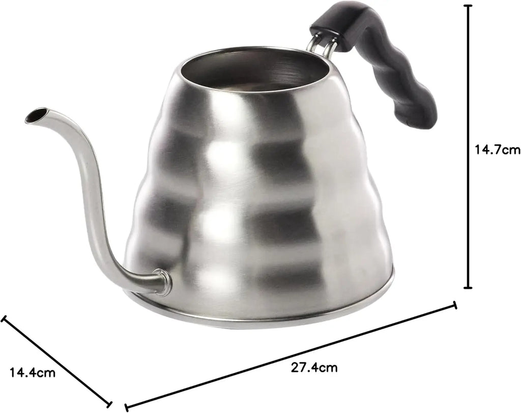 Premium Gooseneck Kettle, 1200ml Silver Stainless Steel for Pour Over Coffee & Tea