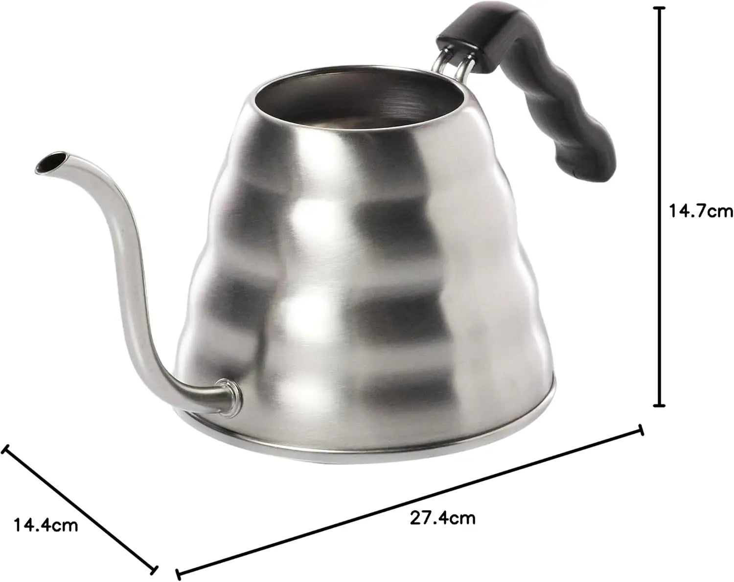 Premium Gooseneck Kettle, 1200ml Silver Stainless Steel for Pour Over Coffee & Tea