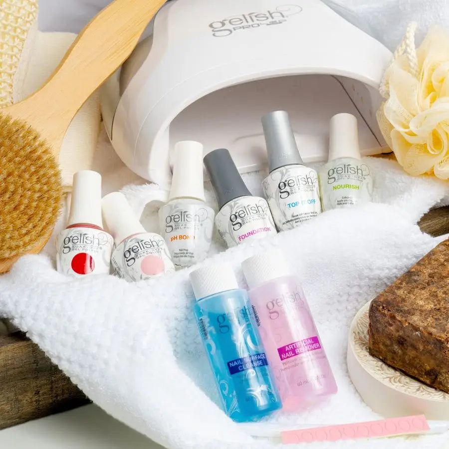 Pro Kit with Pro LED Light Complete Manicure Set, UV LED Nail Lamp, Gel Polishes, Essentials, Remover for Professional DIY Gel N