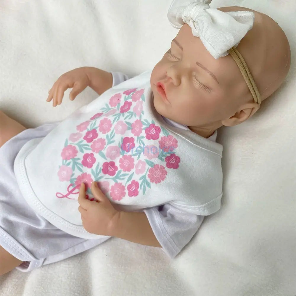 17Inch Comforting Silicone Reborn Baby Girl for Adult Stress Relief Soft Skin Weighted Doll with Realistic Details Newborn Doll