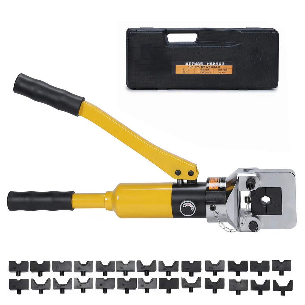 Convenient Cable Crimping Pliers with Toolbox Hand Operated Hydraulic Tool Thicken for Repair/Industrial/Electrical