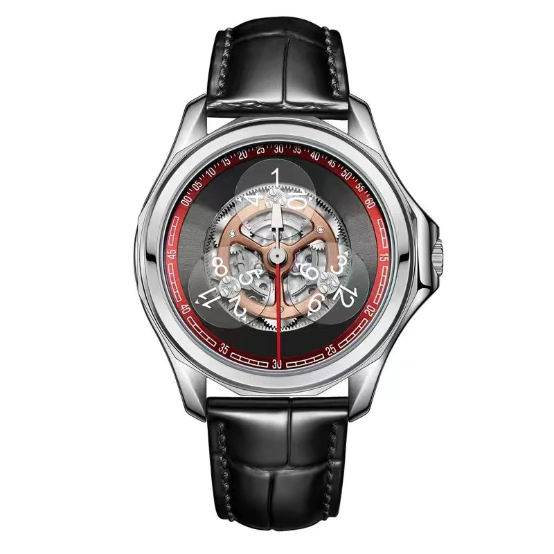 OBLVLO men's watch Star Creative Fully automatic mechanical watch Men's watch Skeletonized fashionable and trendy wristwatch men
