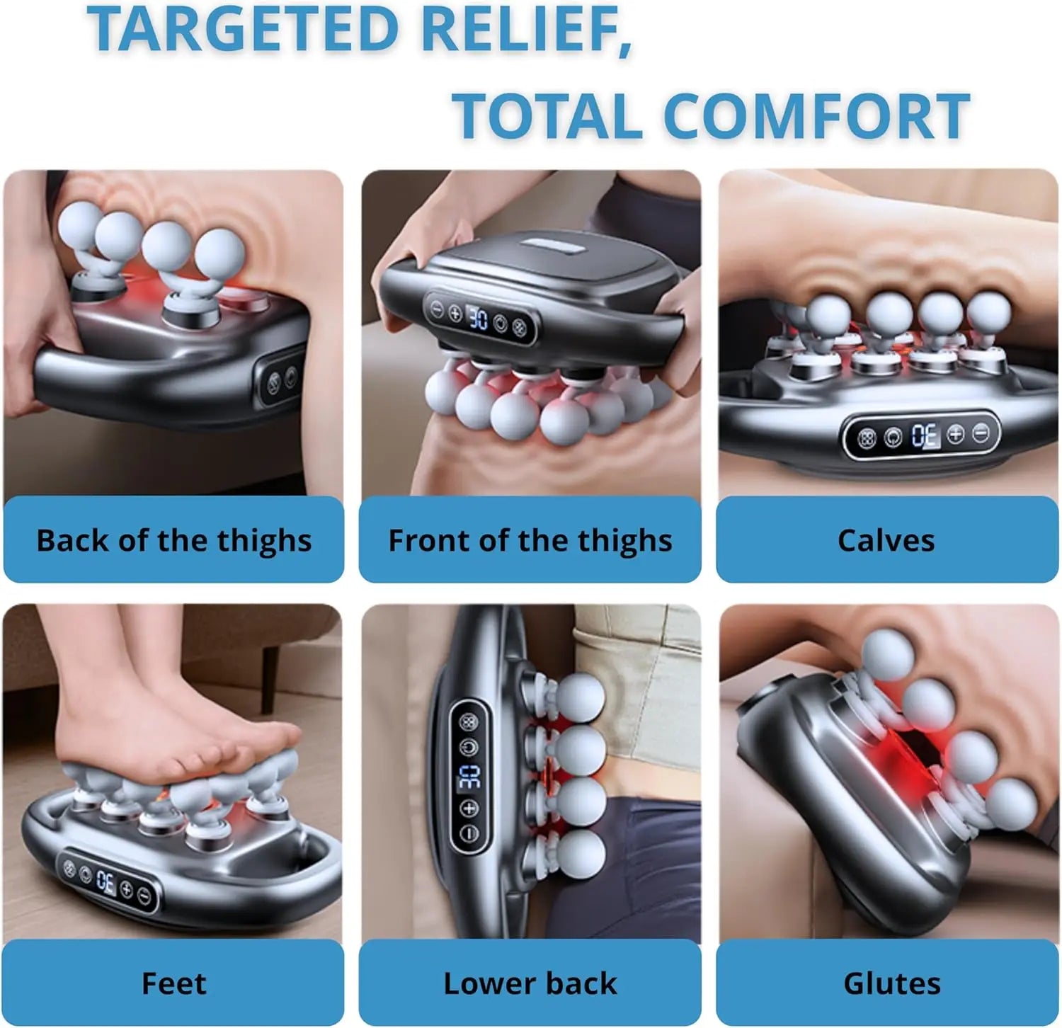 Deep Tissue Massage Gun with 16 Heads, Quiet & Portable for Neck, Shoulder, Back Pain Relief - Ideal Gift