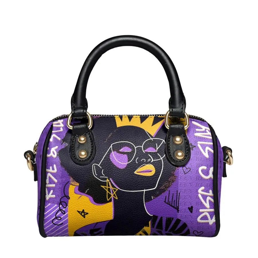 Womens Mini Satchel Bag Top Handle, Small Crossbody Handbag, Vegan Leather, Detachable Shoulder Strap