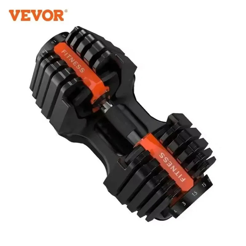 VEVOR Adjustable Steel Dumbbell 24/40KG 52.5/90LBS Fitness for Home Gym, Arm & Muscle Training with QuickLock System (Red/Black)