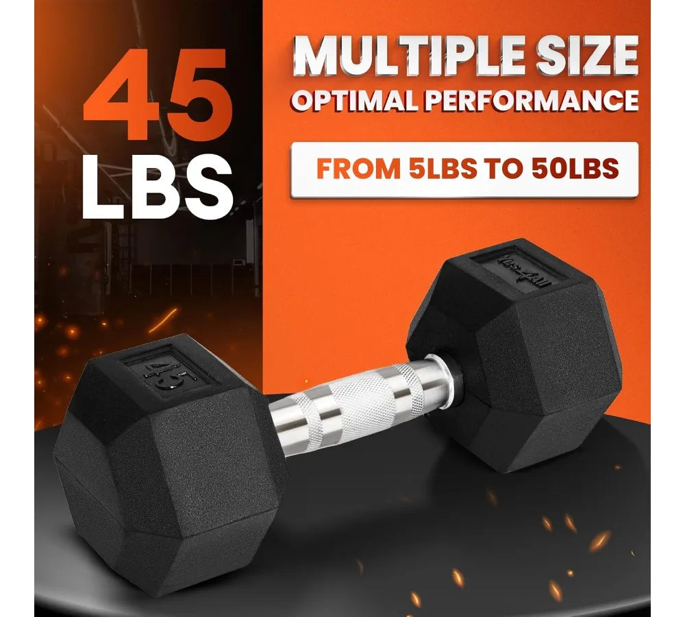 Anti-Slip Hex Dumbbell 5-50LBS Single Hand Weight for Home Gym Fitness Workout