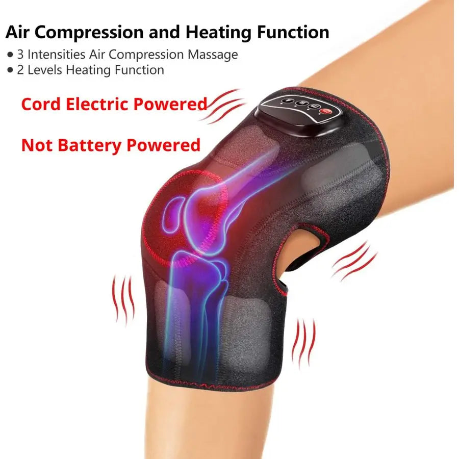 Knee Massager for Pain Relief,Air Compression Heating Pad for Knee,Heated Knee Warmers Wrap, Gifts for Men Women Dad Mom,3 Modes