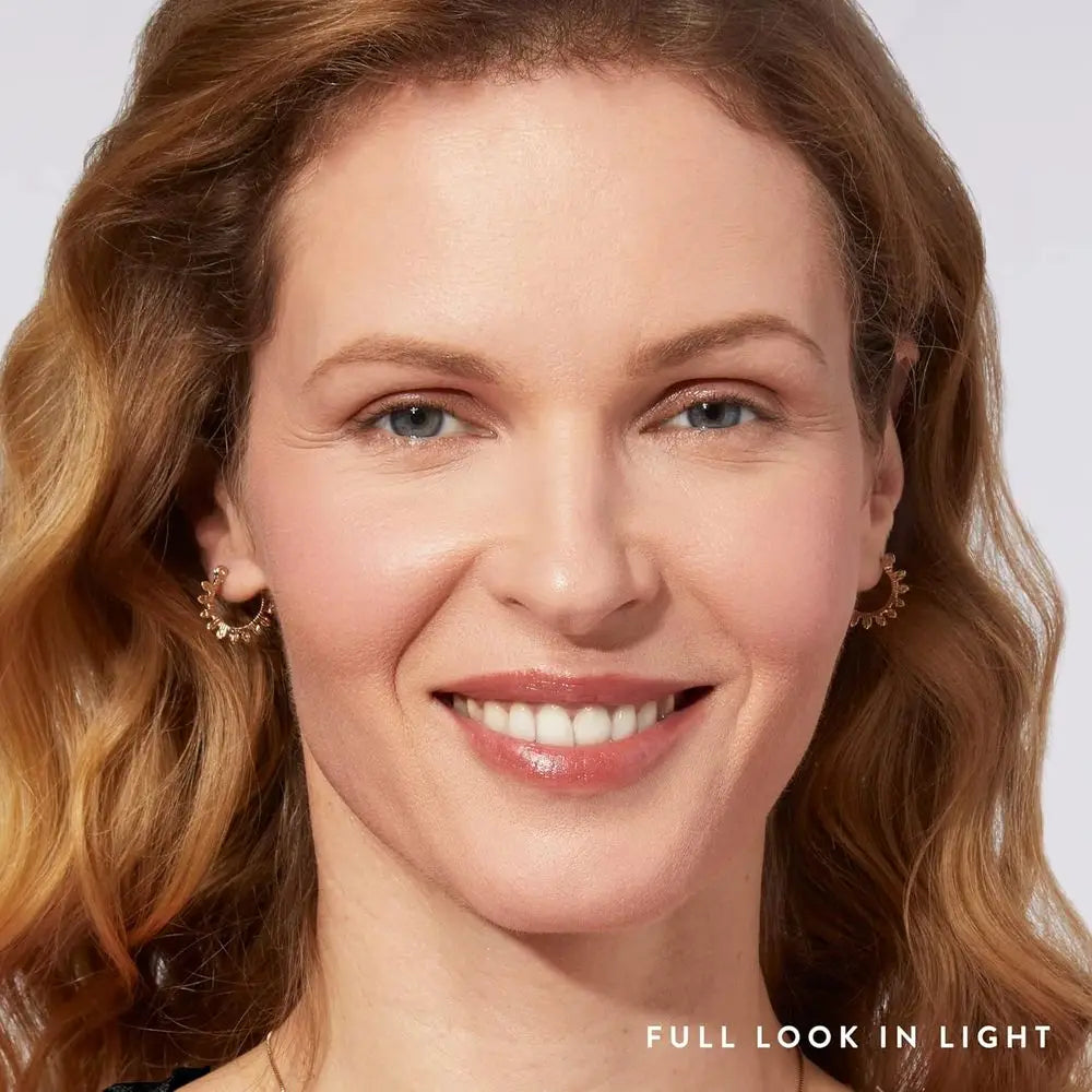 3 PC Kit: Illuminating CC Powder Foundation Light, Retractable Kabuki Brush, Blush-N-Brighten Pink Graperuit