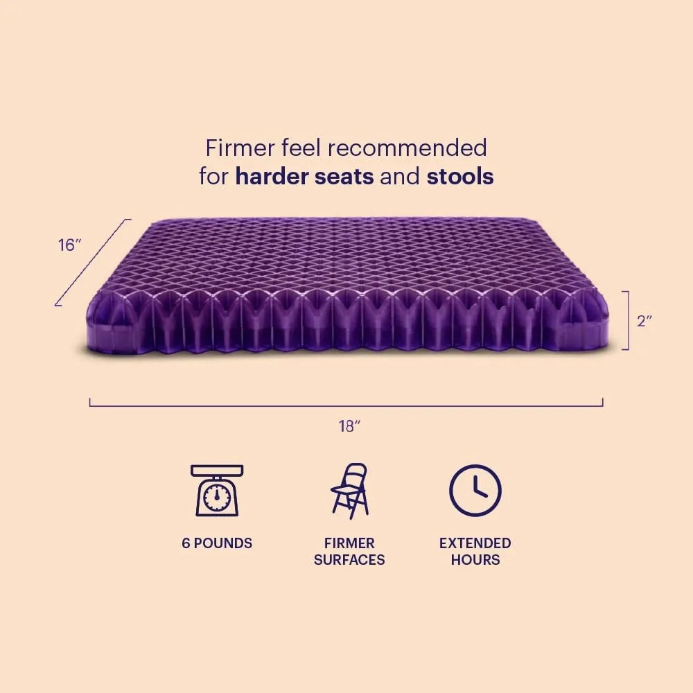 Royal Purple Seat Cushion - Car and Office Chair Support - Neutral Temperature Grid Cushion
