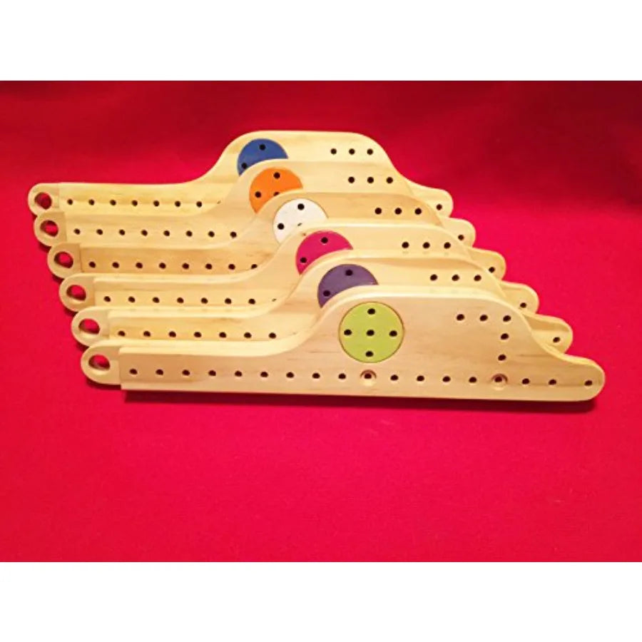 Solid Wood 6 Player Game Pegs and Jokers for Home Entertainment in Natural Finish with Durable Design