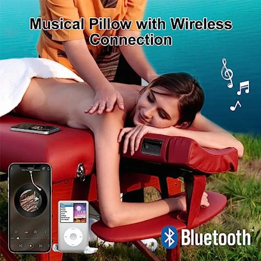 Music Master High Fidelity Sound Face Cradle Cushion- Bluetooth Massage Pillow for Face Down Resting- Ultra Soft Massage Table