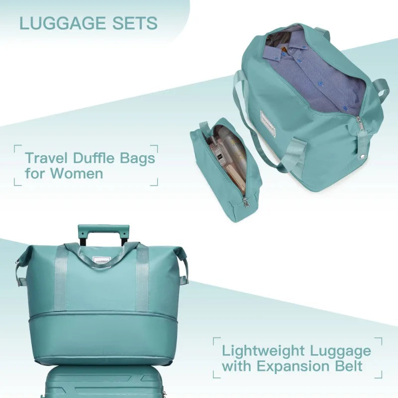 6 Piece Hardside Expandable Luggage Set with Duffel Bags Spinner Wheels