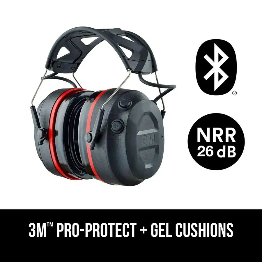 ProProtect Gel Cushions Electronic Hearing Protector, Noise Reduction Rating NRR 26 dB, Bluetooth Ear Muffs, HighFidelity Speake