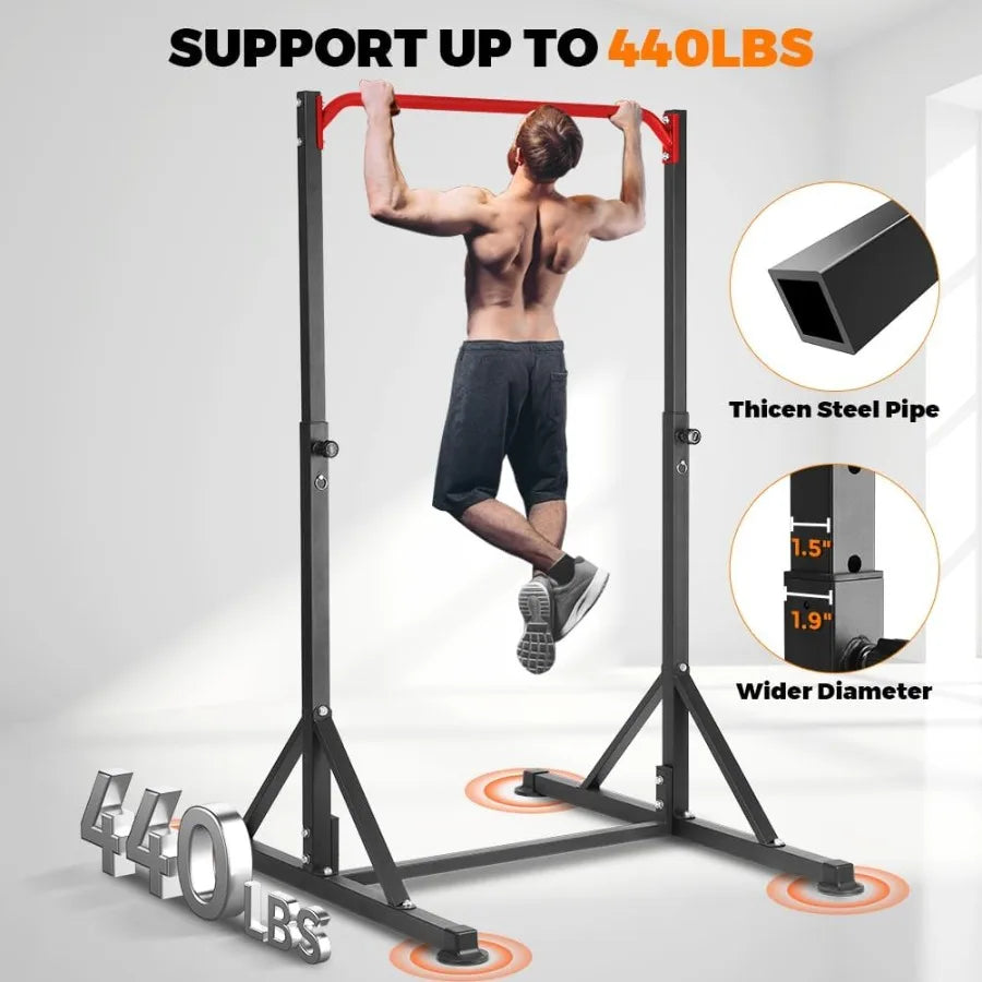 Pull Up Station Power Tower Adjustable Pullup Bar Multifunction Strength Training Workout Gym Equipment Free Standing