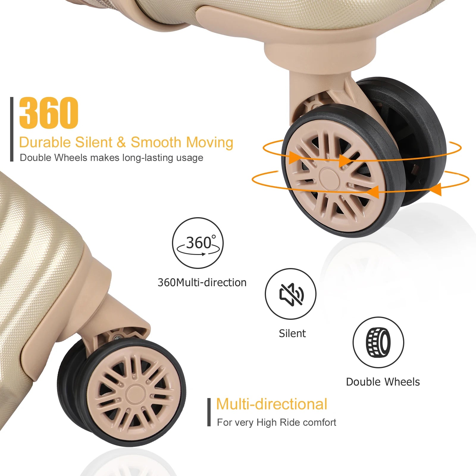 PC+ABS Expandable Luggage with Double Spinner Wheels & TSA Lock - Mint Green Airline Approved