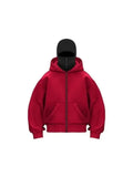 Double Hood Zip Up Sweatshirt Jacket Autumn Ins Style Unisex Couple Top for Spring Fall Winter Wear