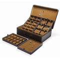 Jewelry Trays stacks Carriable with Handle Zipper Box Organizer Faux-Leather Accessory Case Storage L6 Layers