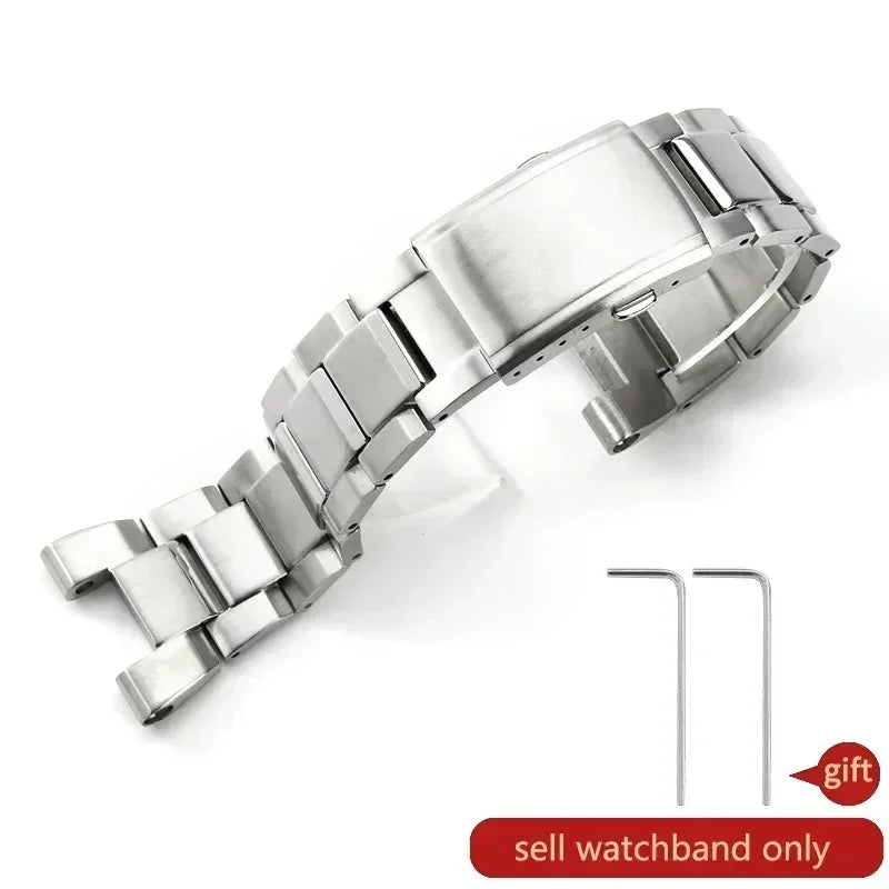 For Casio GST-B100 Concave Interface Steel Watch Strap for Men GST-W300/S310/400G/410 Watch Bracelet 26x14mm Steel Black