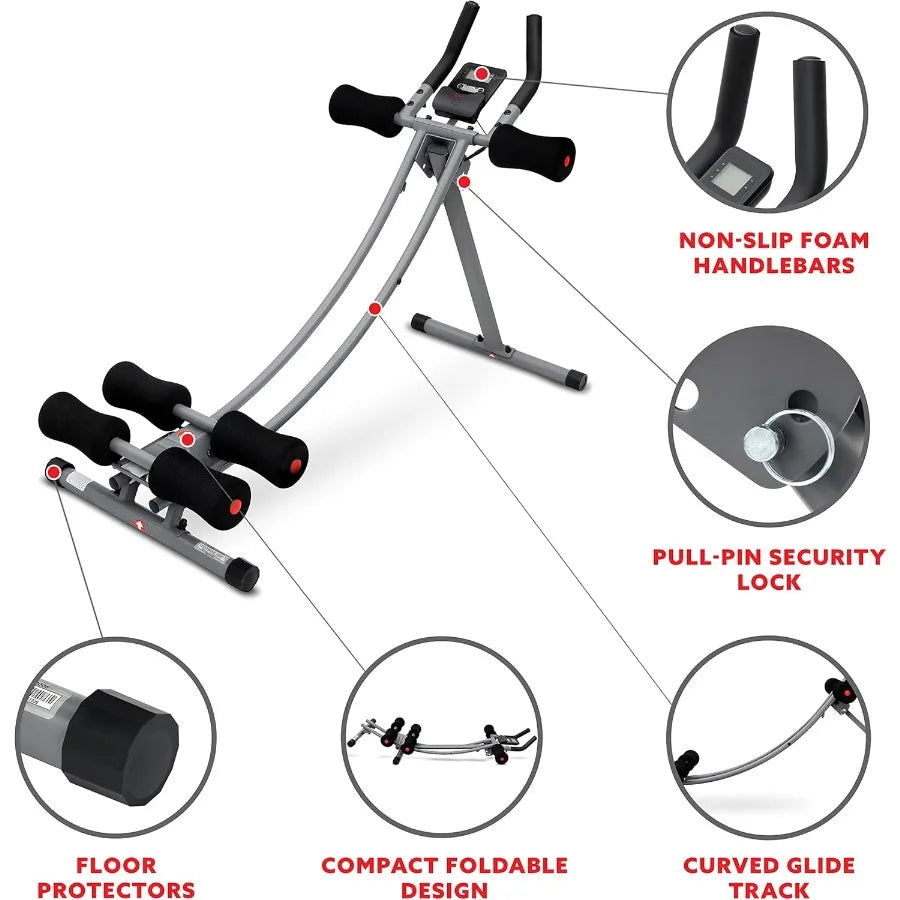 Waist Trainer Ab Roller with Elbow Support Training Wheels Foldable for Home Gym Abdominal Exercises Core Strength Glute Traine