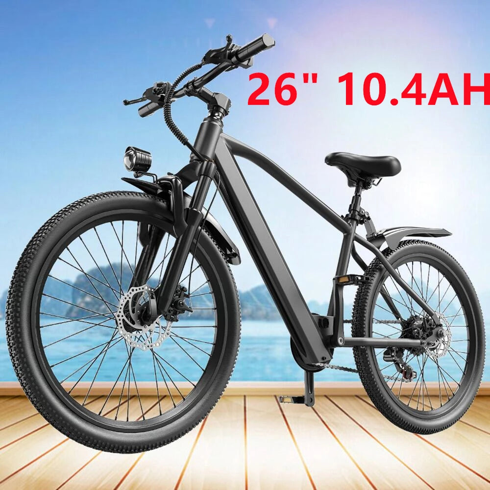 26" 24" Electric Motorcycles E Bike For Adults, 600W Peak Motor Ebike 24.9Mph 30Miles 10.4AH 13.5AH Electric Mountain Bicycle