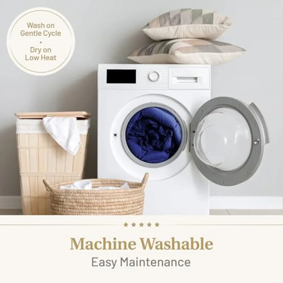 Navy Blue Comforter Fluffy Down Alternative Dark Blue Comforter Premium All-Season Bedding Hypoallergenic Machine Washable Blue