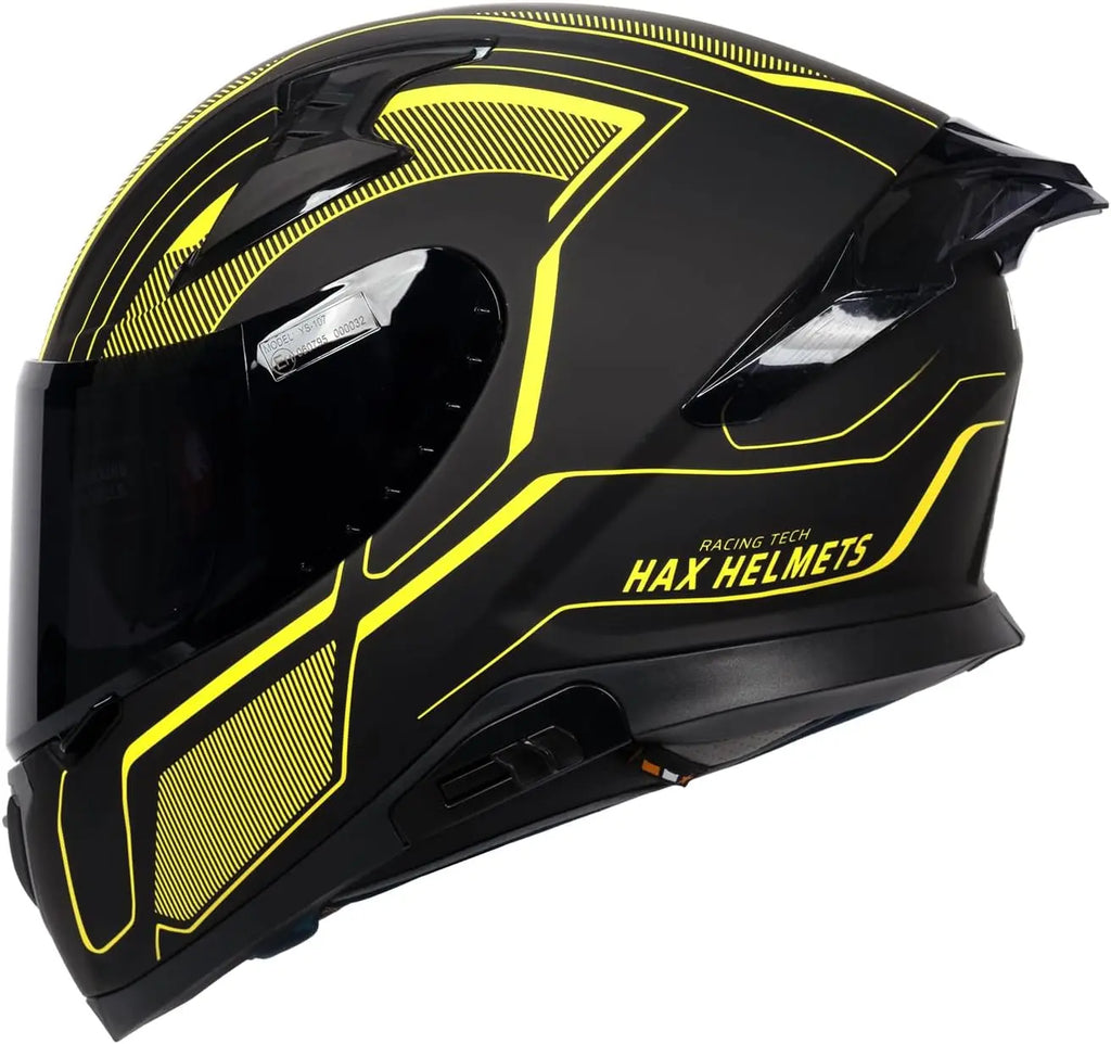 Full Face Motorcycle Helmet with Dual Rear Wing and Pinlock Ready DOT Approved-Lightweight and Durable Motorbike Street Bike Hel