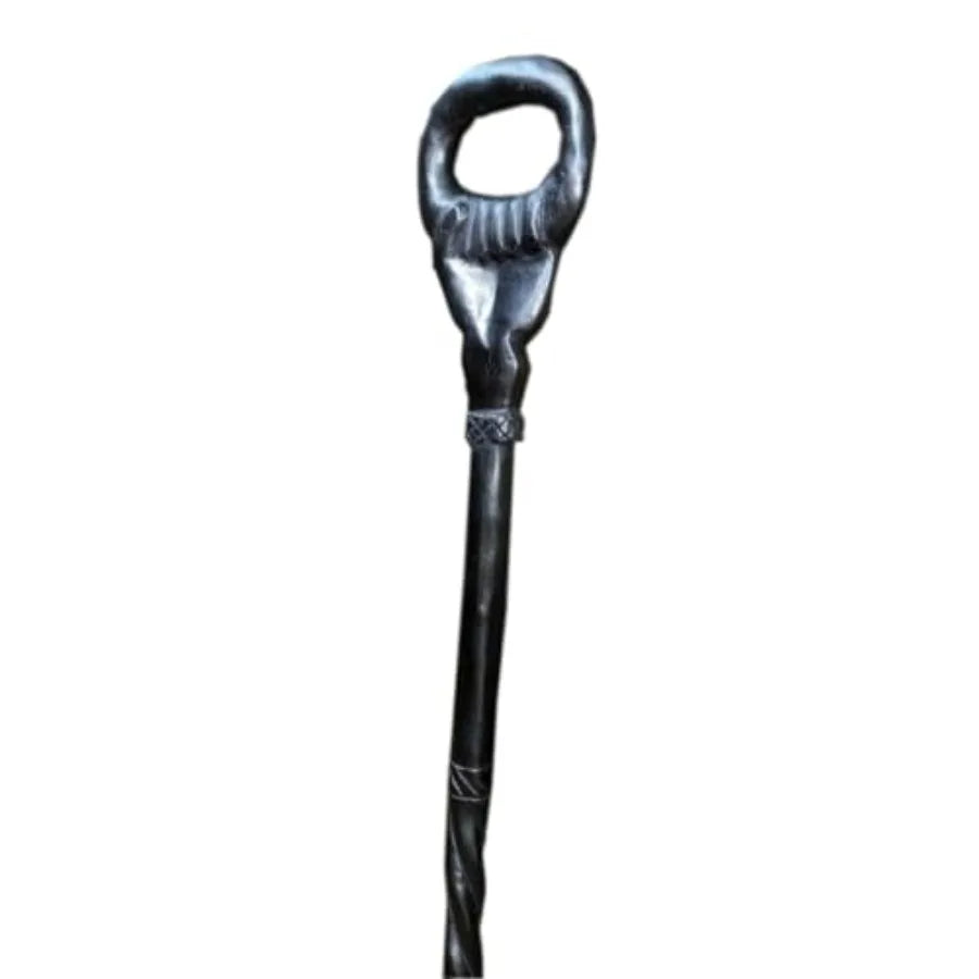 African Pure Ebony Traditional Walking Cane Wooden Sculpture Status Stick Pointing Stick Maasai Stick