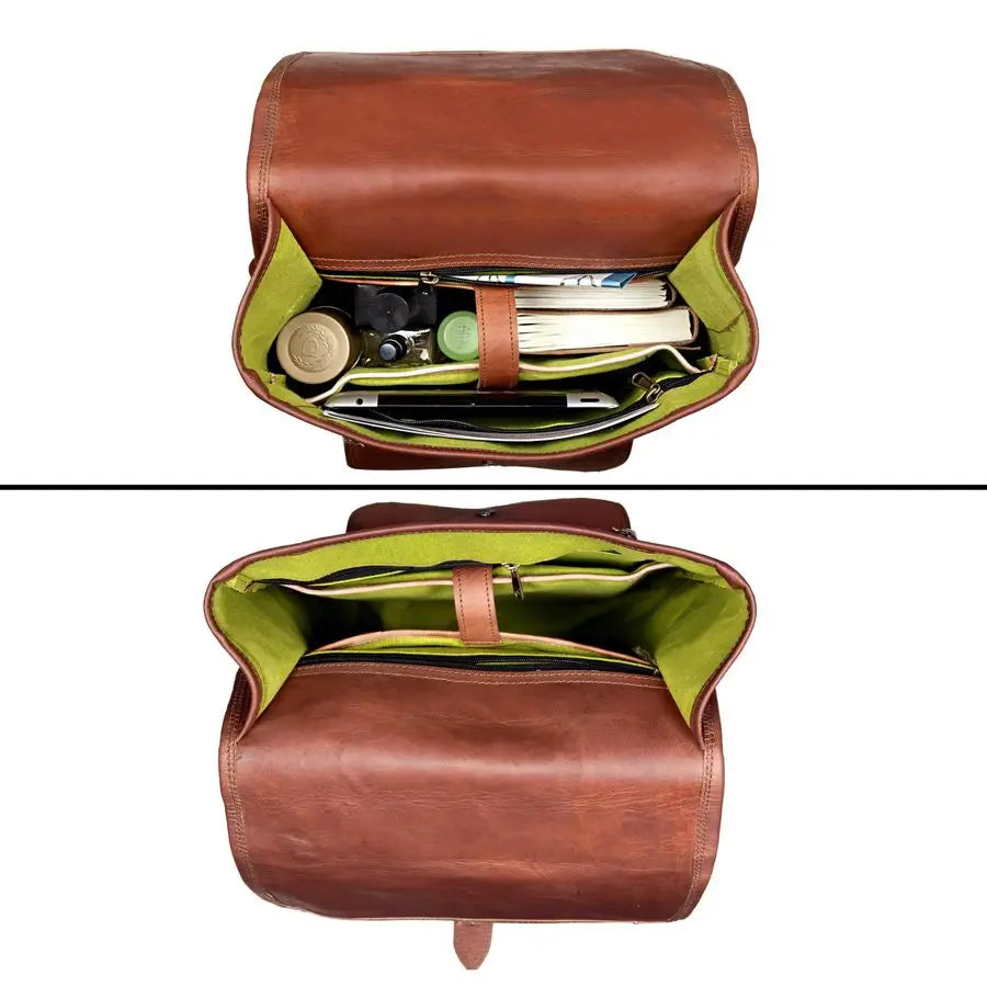 Full Grain Leather Laptop Backpack, Handmade Rucksack, Premium Quality amp Classic Charm, leather backpack for men and women For
