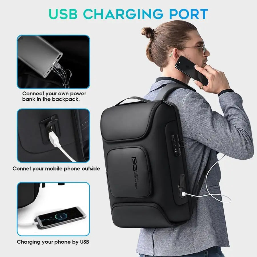 Business Backpack,Laptop Backpack with USB Charging Port, Slim Business Backpacks Fit for 15.6 INCH,Men Traveling Backpackfor Me