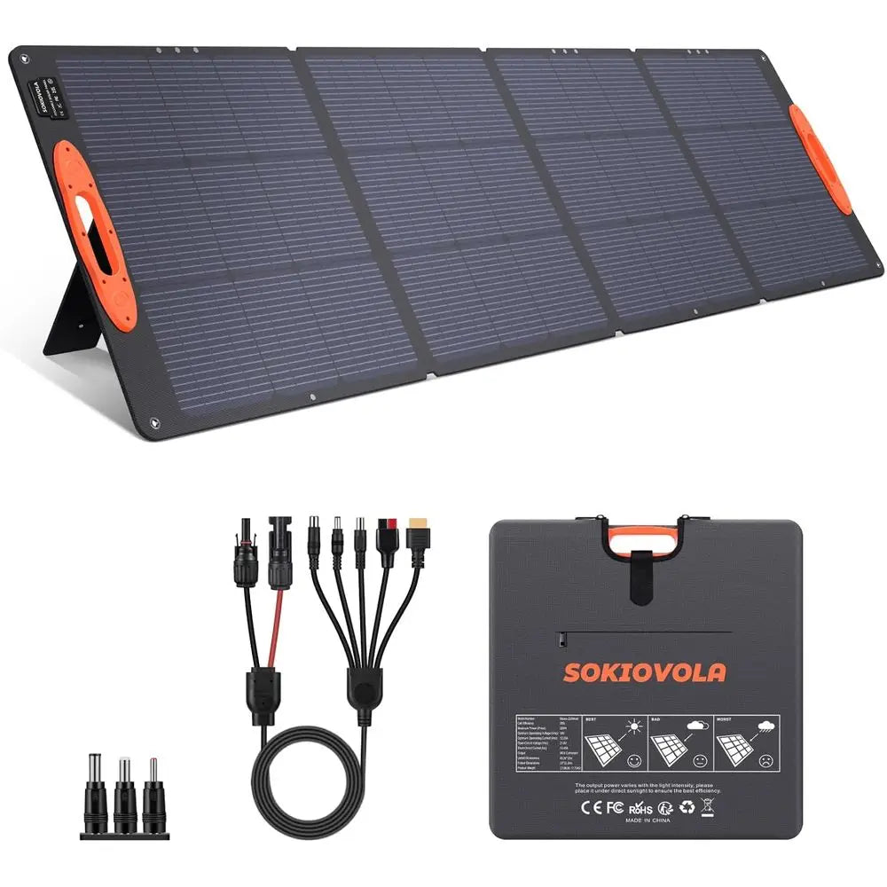 16BB 220W Portable Solar Panel for EF/Jackery/Bluetti/Anker Power Station, IP68 Waterproof Foldable Solar Panel ETFE 25% High Ef