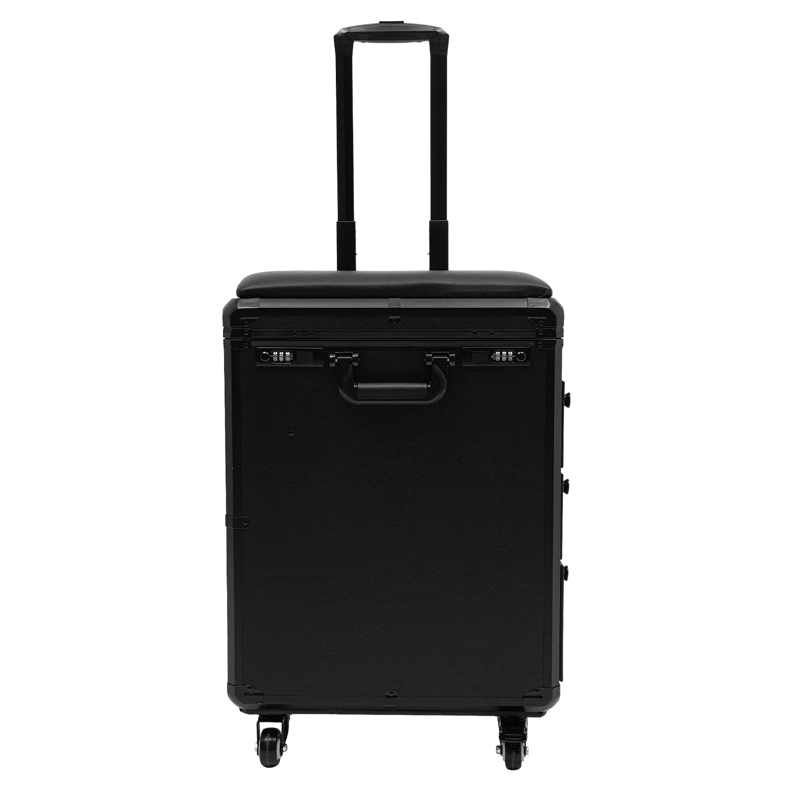 3-Drawer Makeup Train Case with Wheels, Adjustable Pull Rod, Comfortable Handles, Ideal for Organizing Cosmetics