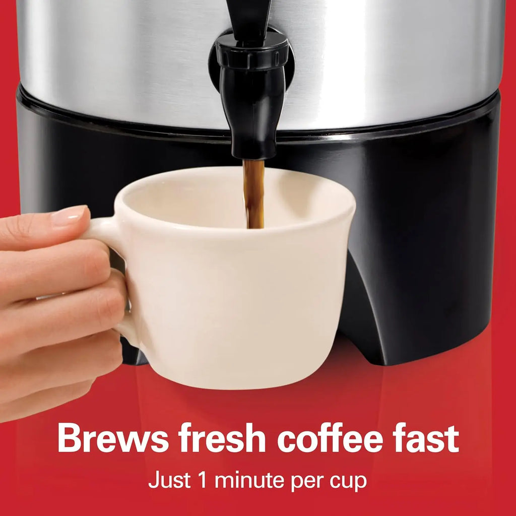 45-Cup Coffee Urn & Hot Beverage Dispenser, Fast Brewing for Large Gatherings