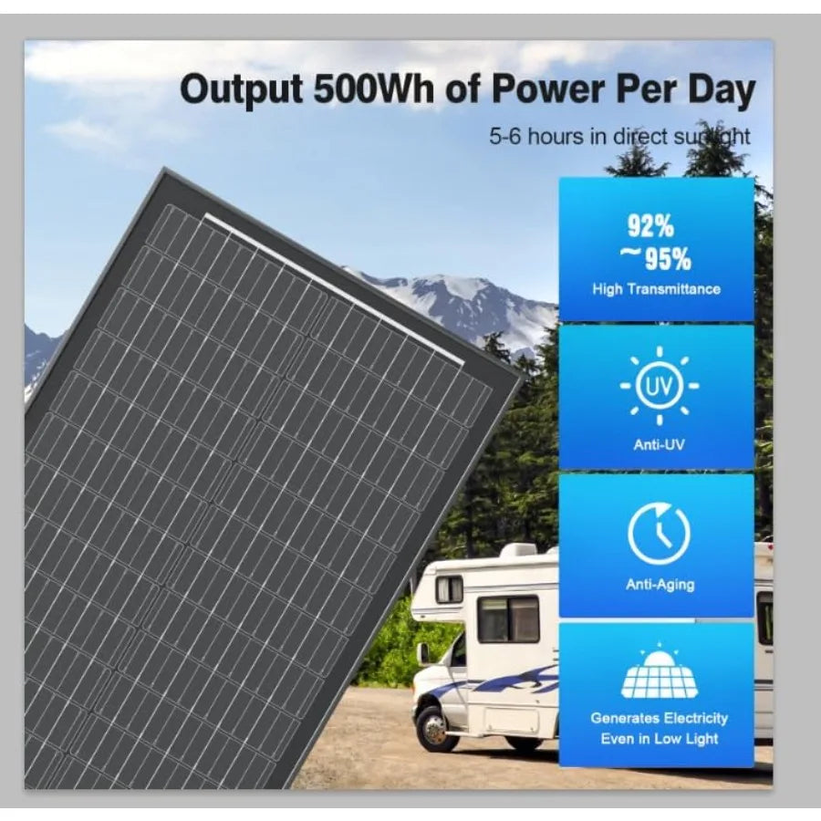 300 Watt Solar Panel 12V Monocrystalline PV Module with 25 High Efficiency for OffGrid Home RV Rooftop Boat Caravan Cabin and F