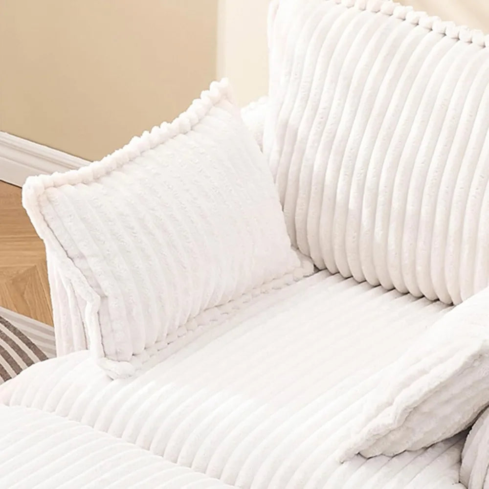 Indoor Corduroy Chaise Lounge Chair, 36" Wide Upholstered Accent Chair with Ottoman, Comfortable Modern Deep Seat Lounge Sofa Ch