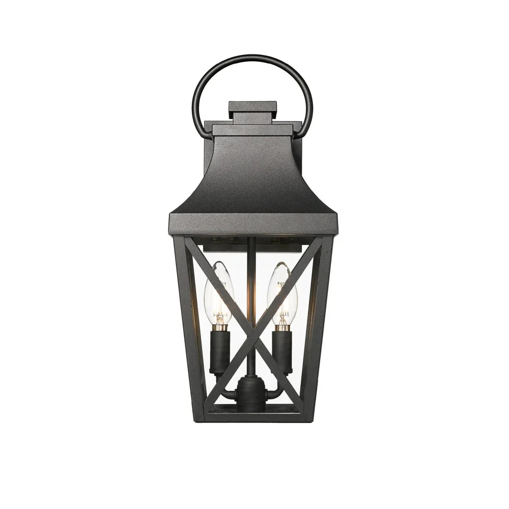 Outdoor Wall Lights Porch Lights Waterproof Outdoor Wall Sconce Exterior Light Fixture Matte Black with Clear Glass Shade