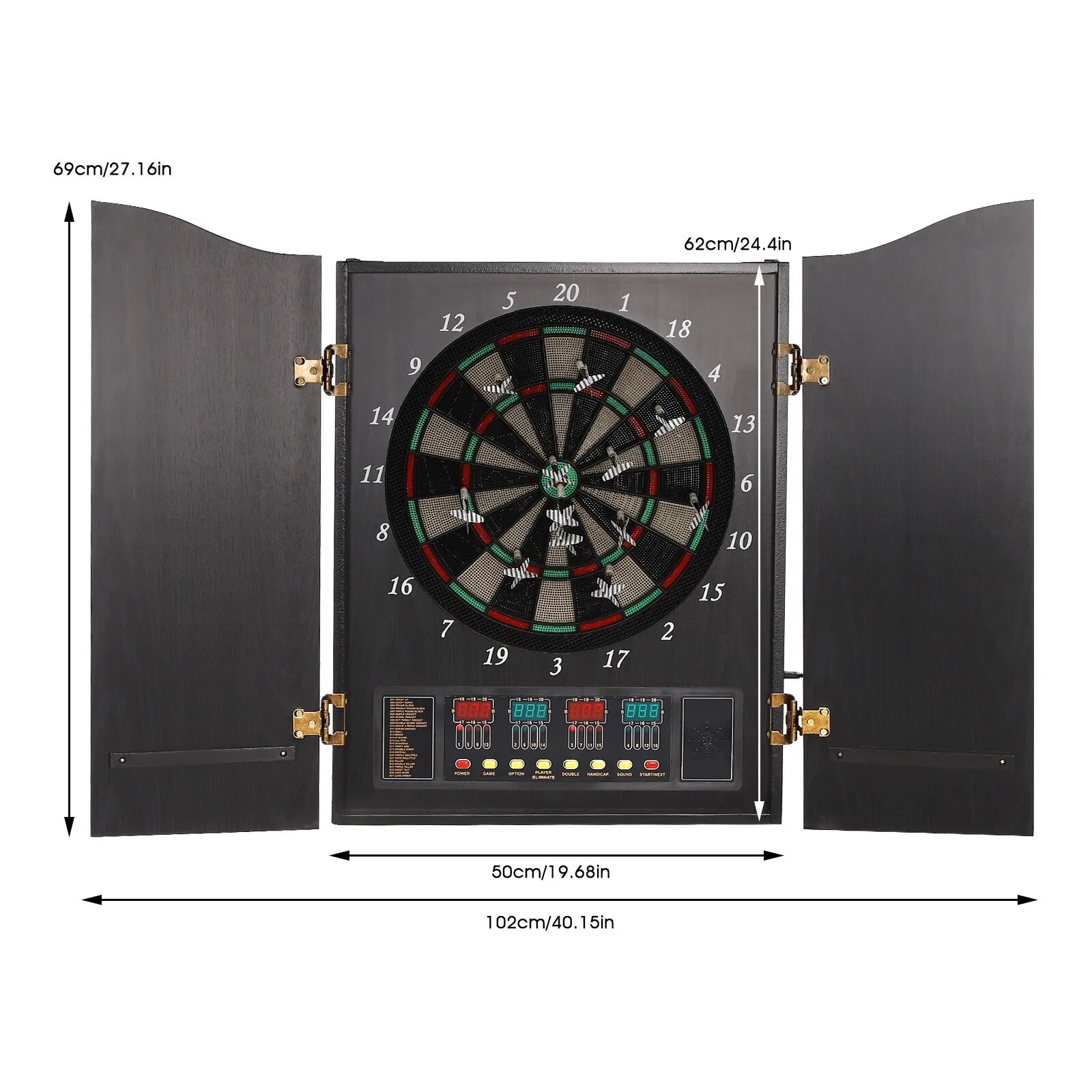 Modern Black Dartboard Cabinet Set Dart Board Electronic Scoreboard Dart Machine Cabinet